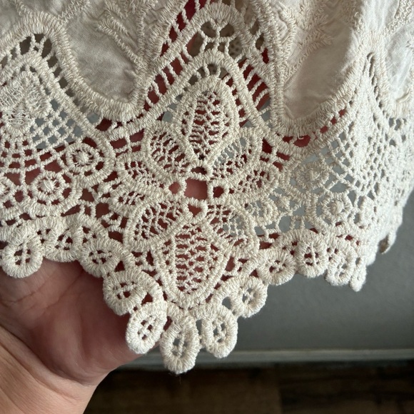 Democracy Women's Crochet Cotton Peplum Top S - Picture 8 of 11